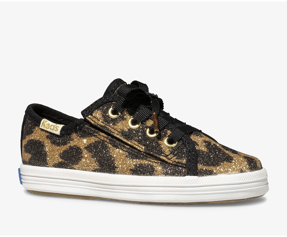 Basket Keds Enfant Leopard - Kate Spade New York Kickstart Jr. Glitter Leopard - 714-EHYBAC